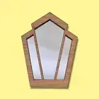 Wood Framed Mirror, Art Deco Fan - Many Size and wood Optionen