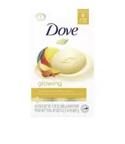 8 Bars Dove GLOWING Mango Butter & Almond Butter Bar Soap - 3.75 oz Bar