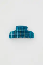 Green Stripe Claw Clip