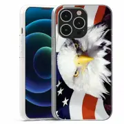 For Apple IPhone 13 Pro Max Mini TPU Case Cover+Glass(USA Flag Eagle)