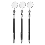 3pcs Telescoping Inspection Mirror 1.2" with Magnetic Pickup Tool, Black