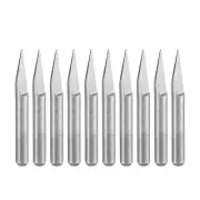 1/8" Shank 0.3mm Tip 30 Degree Carbide Wood Engraving Bit CNC Router Tool 10pcs