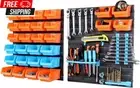 HORUSDY 64Pc Wall Mounted Tool Storage Pegboard Set with Bins & Holders | Garage