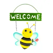 Bumble Bee 12" Indoor/Outdoor Metal Hanging "Welcome" Sign