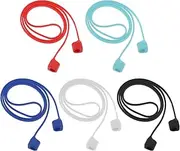 VGOL 5PCS Magnetic Anti-Lost Silicone Straps Wireless Headset Neck Rope Sports Lanyard Earphone Accessories Compatible with AirPods 1 2 Pro Headphones 70cm 5 Colours
