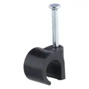 DETA 10mm Black Hook Cable Clips - 100 Pack