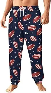 [Generic] Men's Sweatpants, Patriotic Football Design-107, Polyester Joggers, Sweatpants Jogging Pants for Workout Running