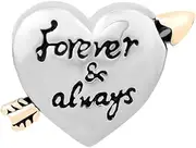 [NARTGO] Forever And Always Love Charm Compatible With Pandora Charms Bracelets, Copper, No Gemstone