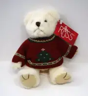 BBOT Fireside Friends CHRISTMAS PLUSH TEDDY BEAR vintage Russ Berrie 9" sweater