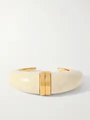 [SAINT LAURENT] SAINT LAURENT - Gold-tone And Resin Cuff - Cream - M M Cream