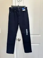 BMWT Old Navy 360° stretch Big Boys denim jeans, size 18 Slim, Navy, cotton