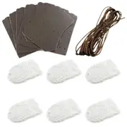 Thick Quality Deluxe Cotton Pool Snooker billiard Table Pockets White NETS, Stitching Cord & Brown LEATHERS