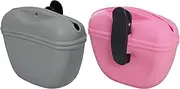 Proxima Direct Dog Training Pouch with Magnet,Silicone Portable Multi-Purpose Dog Treat Pouch with Clip (Grey+Pink)