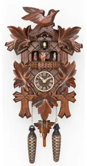 Quartz Cuckoo Clock 5 leaves, bird, with music TU 376 QMT NEW