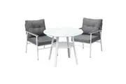 Livsip Outdoor Dining Setting 2 Seater Tempered Glass Table