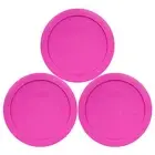 Pyrex 7201-PC 6" Pink 3 Pack Plastic Storage Cover Lid 3PK for 4 Cup Glass Bowl