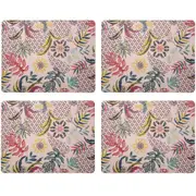 4PK Ladelle Mackay 28x28cm Rectangular Kitchen/Dining Table Hardboard Placemat