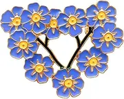 [Bohue] Forget Me Not Brooch Remembrance Flowers Alloy Brooch Blue Flower Lapel Pin Brooches for Remembrance Gift, One size, Alloy Steel