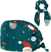 [YTYVAGT] Scrub Caps Women,Scrub Hats Suitable for Women,Christmas Santa Claus Snowman