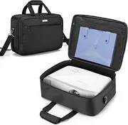CURMIO Projector Carrying Case, Projector Bag with Laptop Compartment Compatible for Most Major Projector, Bag Only, Black (Patented Design), black, Functional