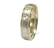 TWO TONE GOLD WEDDING BANDS,6MM 14K WHITE & YELLOW GOLD MENS WEDDING BANDS RINGS