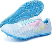 [PENXZT] Men's Spikes Track and Field Shoes 7 Spikes Sprinting Running Jumping Traning Cleats for Boys and Girls Kids