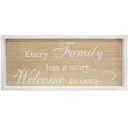 LVD 21cm MDF Family Sign Wall/Door Hanging Home Decorative Plaque Shelf Display