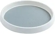 Lazy Susan Turntable, 30cm cupboard organiser, Large Dimension Skid Spice Rack Turntable, 360 Degree Rotating Seasoning Organizer for Fridge, Kitchen, Pantry Cabinet, Refrigerator, White/Grey