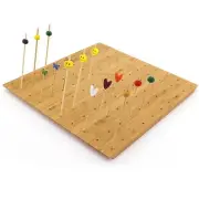 BambooMN - Square Bamboo Skewer Holder Food Display Stand With 100 Holes