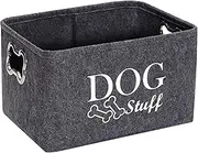 Fenteer Pet Toy Organizer Box Dog Treats Organiser Boxes Folding Felt Pet Bins Basket Large for Dog Coats Clothing Dog Toys Blanket