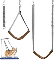 YARNOW Dog Grooming Belly Strap Dog Grooming Table Arm Extender with D-Rings Dog Grooming Harness for Small Medium Dog Cat Pet (Gray)