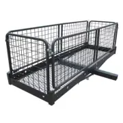 Folding Hitch Cargo Carrier Hitch Mount Rack Basket Trailer 500lbs Capacity