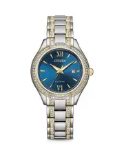 Citizen Women's Crystal-Accent Stainless Steel Bracelet Watch, 30mm
