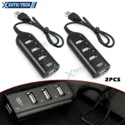 2x 4 Port 2.0 USB For Laptop PC Multi Hub Expansion Splitter Adapter High Speed