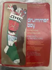 Columbia Minerva Oversized 20" Knit Christmas Stocking Kit Vintage Drummer Boy