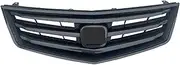 Black Front Grille Compatible For Honda Spirior Accord Euro Cu1 Cu2 Tsx 2008-2011(1pcs Carbon Fibre)