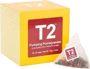 T2 Tea Pumping Pomegranate Fruit Iced Tea, 25 Teabags in Box, 25 Count