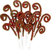 [SPWOLFRT] Christmas Candy Picks, 4 Pcs 15.7 Inch Curly Picks, Christmas Tree Topper, Star, Red and Green