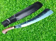 Thai Machete Handmade Knife 12" Cutting E-Nep Forged Blade Rosewood Handle