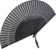 HOOTNEE Vintage Bamboo Folding Fan Handheld Dance Fan Pattern Hand Retro Hand for Decor for Summer Events