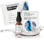 Avenova Eyelid and Eyelash Cleanser Spray - Dry Eye Relief with Pure Hypochlorous Acid, Gentle Everyday Lash Cleanser for Blepharitis Irritation and Styes, FDA Cleared Formula, 20mL with 30 Dry Wipes