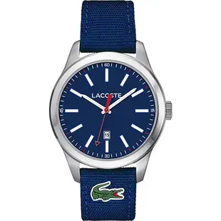 正版公司貨 - Lacoste 鱷魚 運動家活力時尚腕錶 44mm- 紅/黑/藍