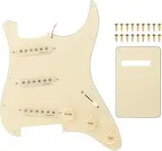 [Alnicov] 3-Ply Prewired Loaded Pickguard Scratchplate Backplate with Alnico V Pickups Kit for Strat ST Electric Guitars Replacement Parts
