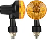 Motorcycle Indicators Flowing Turn Signal Lights 2PCS Motorcycle Turn Signal Lights Indicator Lamp Amber Flashers for Su&zu&ki Cafe Racer Turn Lamp(Black)