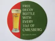 Beer Coaster Bar ~*~ CARLSBERG Brewery Lager ~ Copenhagen, DENMARK ~ Free Decoy