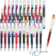 Laumoi Disposable Fountain Pens Set, Colored Ink Fountain Pens for Writing, Extra Fine Nib Classic Design Calligraphy Large Capacity for Journaling Office Supplies Sketching