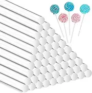 Catcan 100 PCS 6-Inch Acrylic Lollipop Sticks, Clear Cake Pop Sticks for Cupcake Toppers, Candy, Dessert