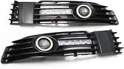 1 Pair Angel Eye Daytime Running Light Car Front Fog Lights Grille With Halogen lamp Light Lamp Compatible For VW Passat B5 B5.5 2000-2005