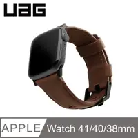 在飛比找PChome24h購物優惠-UAG Apple Watch 38/40mm 皮革錶帶-棕
