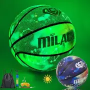 Glow in The Dark Basketball, Luminous Glowing Leather Basketball Official Siz...